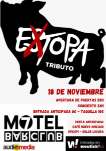 Cartel Extopa tributo a Estopa Motel 7