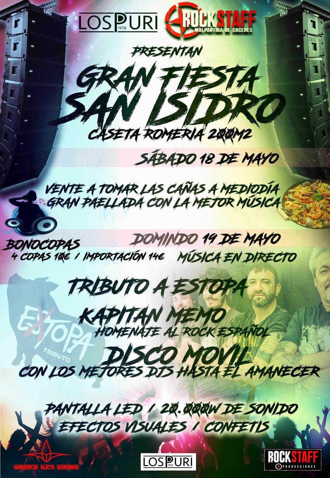 Extopa tributo a Estopa en las ferias de San isidro de Malpartida de Cáceres