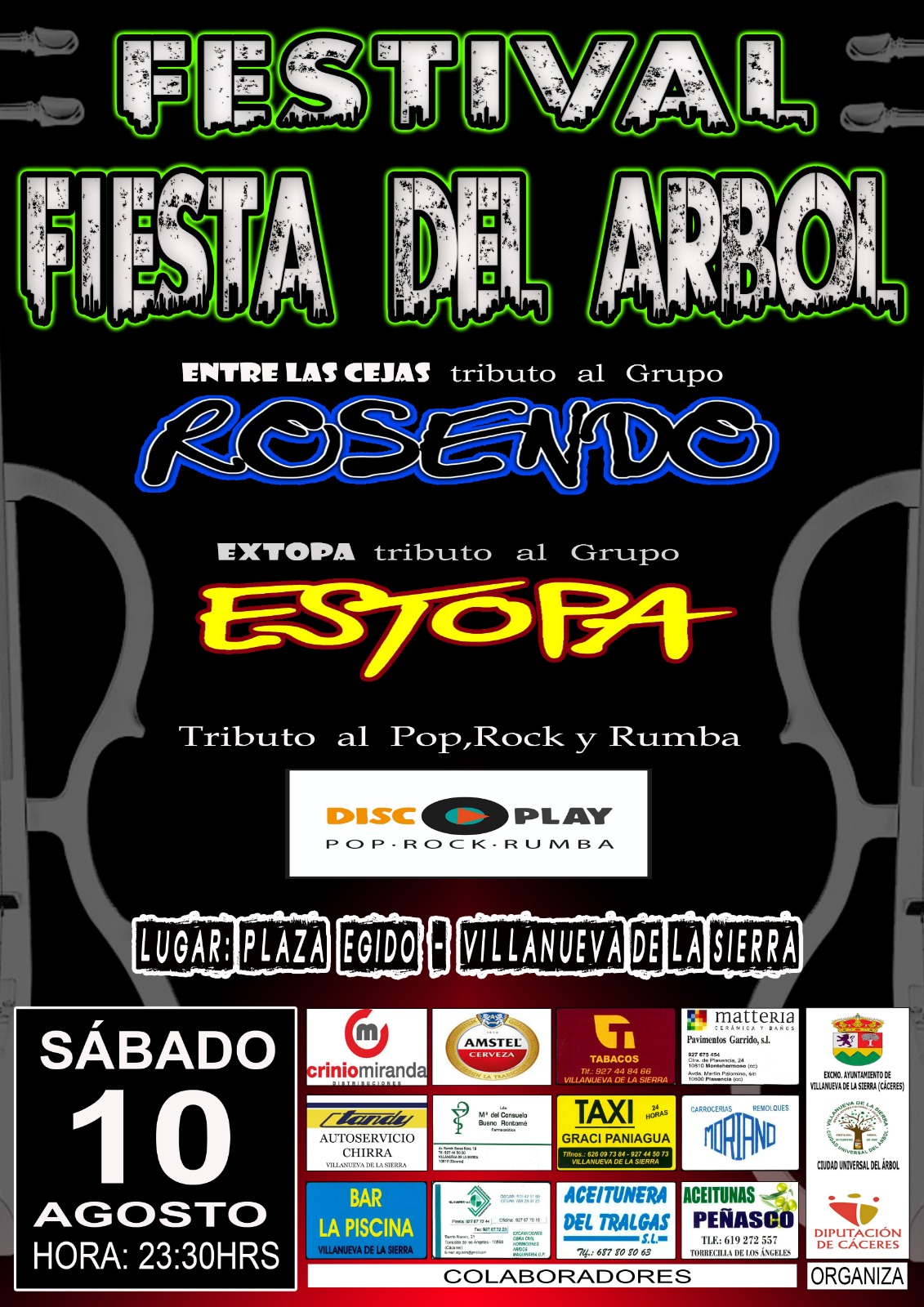 Festival del árbol en Villanueva de la Sierra con los mejores Tributos a Estopa, Leño y la música Española